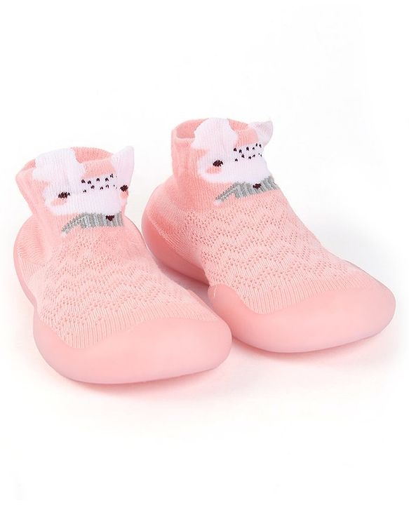 Cute Walk by Babyhug Mouse Design Socks Shoe - Pink