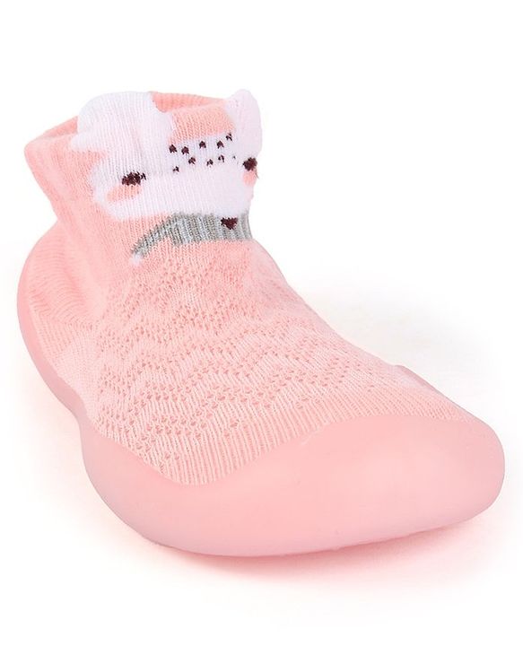 Cute Walk by Babyhug Mouse Design Socks Shoe - Pink