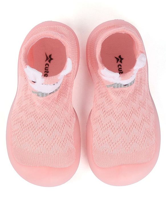 Cute Walk by Babyhug Mouse Design Socks Shoe - Pink