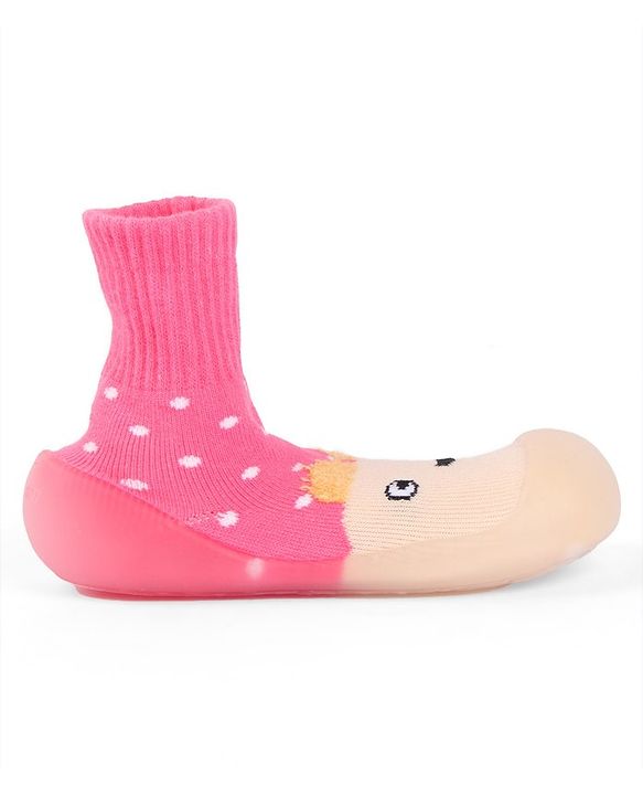 Cute Walk by Babyhug Animal Design Socks Shoe - Fuchsia