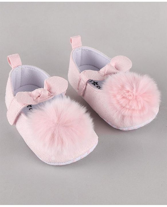 Cute Walk by Babyhug Booties Pom Pom Detail - Pink