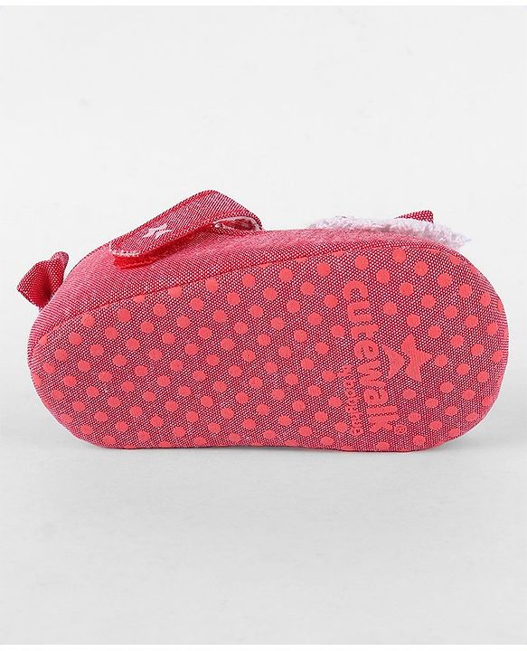 Cute Walk by Babyhug Booties with Velcro Closure -Fuchsia