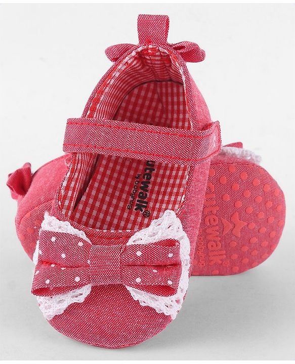 Cute Walk by Babyhug Booties with Velcro Closure -Fuchsia