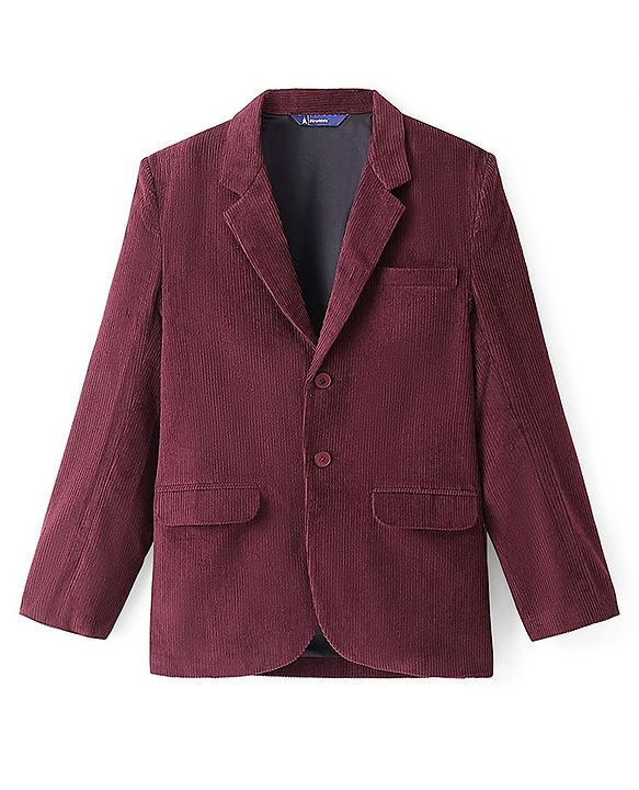 Pine Kids Full Sleeves Blazer Solid Colour - Maroon