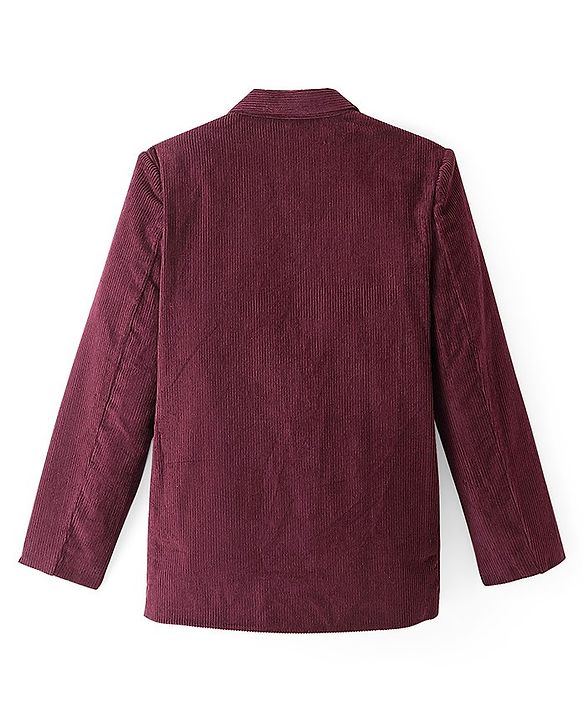 Pine Kids Full Sleeves Blazer Solid Colour - Maroon