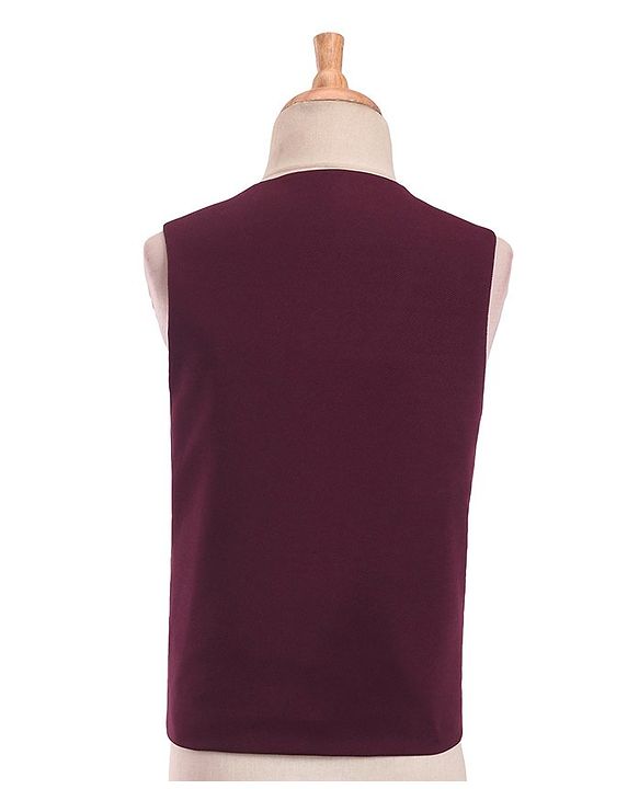 Pine Kids Full Sleeves Solid Color Party Suit With Bow - Wine