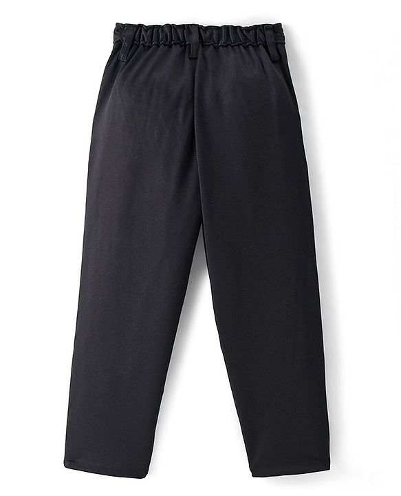 Pine Kids Full Sleeves 3 Pieces Party Suit With Bow Solid Colour - Black & White