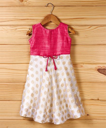 Babyhug Sleeveless Kurti & Churidar Set With Dupatta - Pink