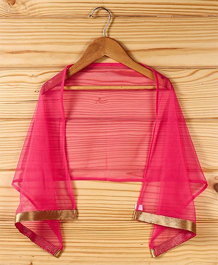 Babyhug Sleeveless Kurti & Churidar Set With Dupatta - Pink