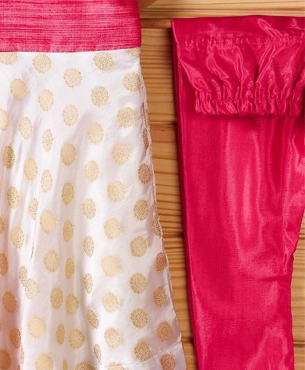 Babyhug Sleeveless Kurti & Churidar Set With Dupatta - Pink