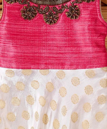 Babyhug Sleeveless Kurti & Churidar Set With Dupatta - Pink