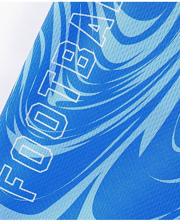 Pine Active Half Sleeves Knitted Athleisure T-Shirt & Shorts Set Marble Print - Blue