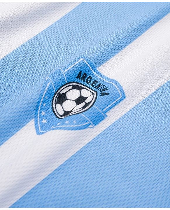 Pine Active Half Sleeves Tee with Shorts Argentina Football Set - White & Blue
