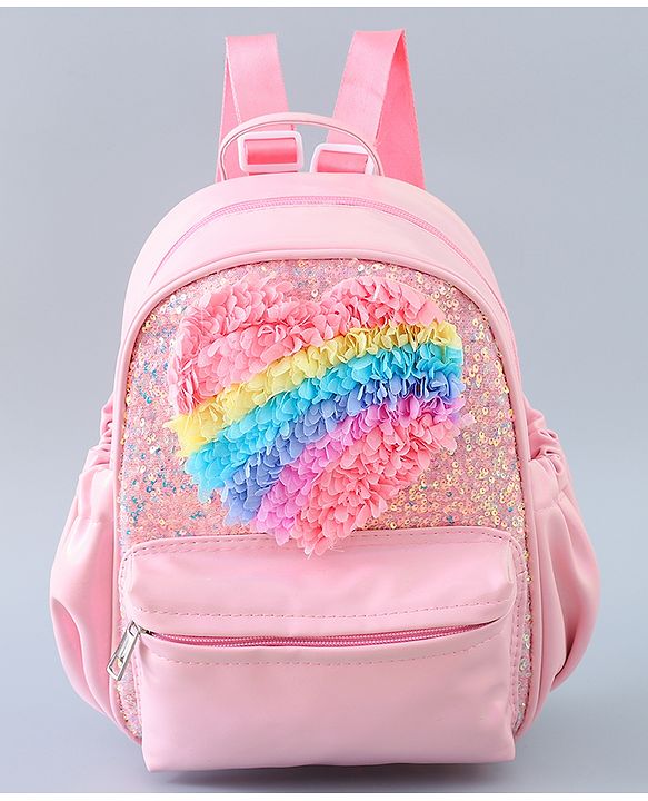 Pine Kids Fashion Backpack with Heart Design - Pink