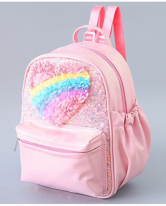 Pine Kids Fashion Backpack with Heart Design - Pink