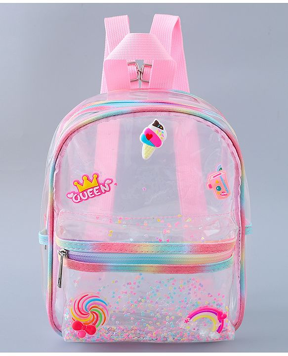 Babyhug Fashion Backpack Butterfly Applique Free Size - Pink