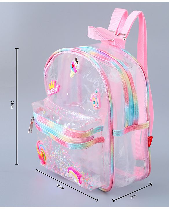 Babyhug Fashion Backpack Butterfly Applique Free Size - Pink