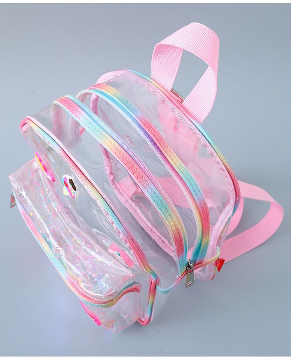Babyhug Fashion Backpack Butterfly Applique Free Size - Pink