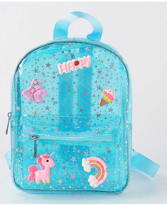 Babyhug Unicorn Fashion Backpack  Free Size - Blue