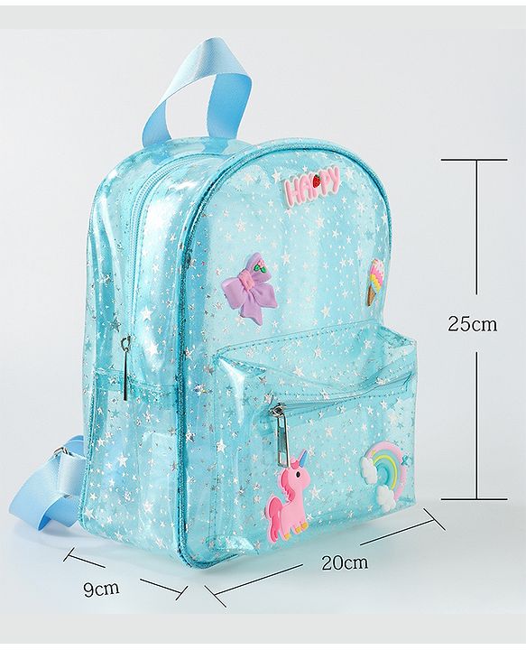Babyhug Unicorn Fashion Backpack  Free Size - Blue