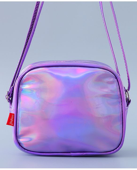Babyhug Sling Bag with Rainbow Print and Soft Buttons - Purple