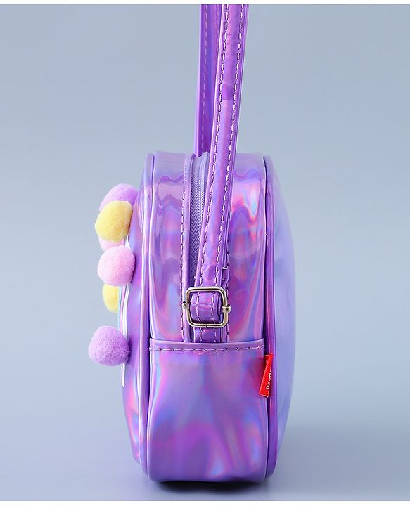 Babyhug Sling Bag with Rainbow Print and Soft Buttons - Purple
