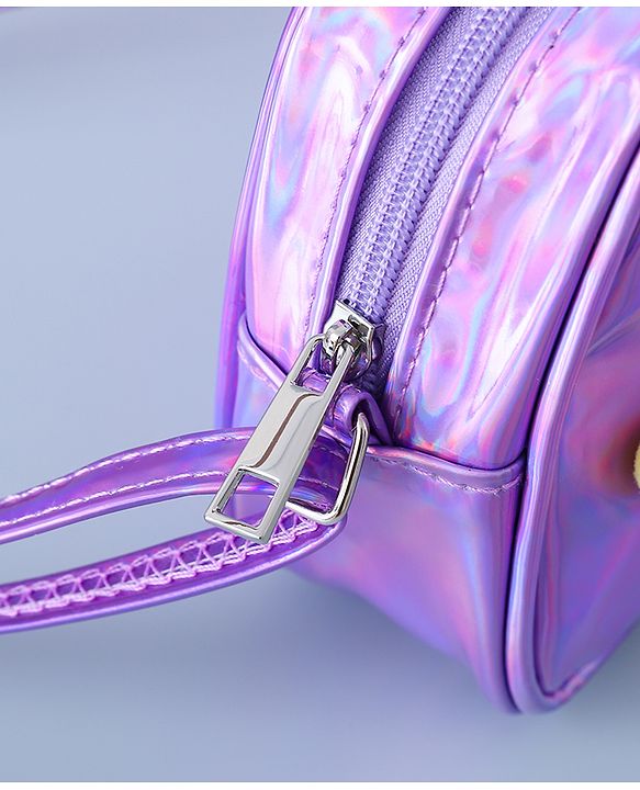 Babyhug Sling Bag with Rainbow Print and Soft Buttons - Purple