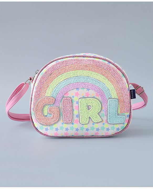 Pine Kids Sling Bag with Girl Design - Pink
