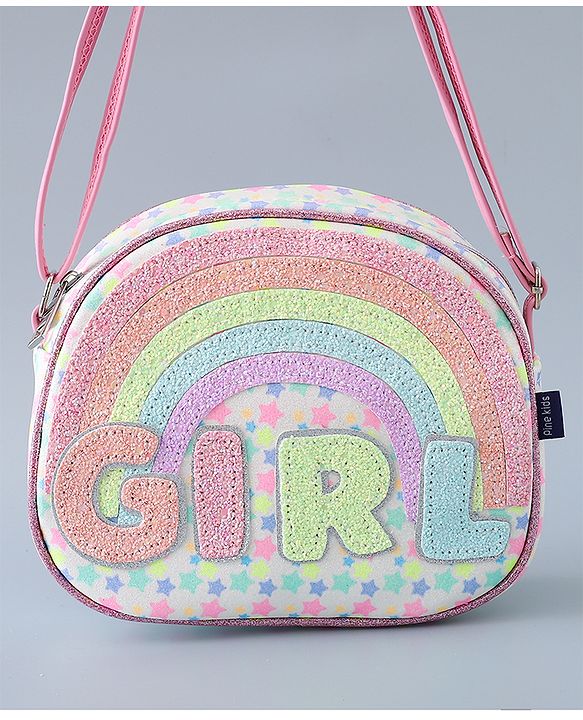 Pine Kids Sling Bag with Girl Design - Pink