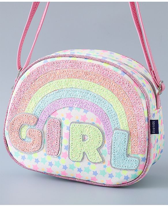 Pine Kids Sling Bag with Girl Design - Pink