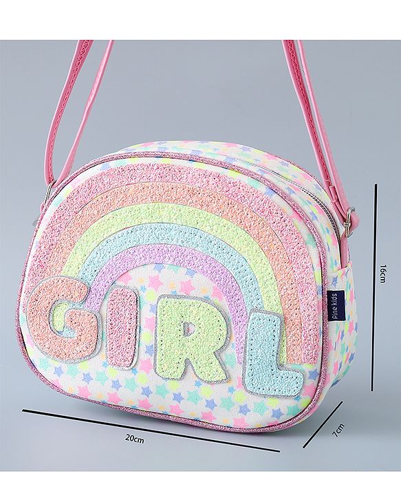 Pine Kids Sling Bag with Girl Design - Pink