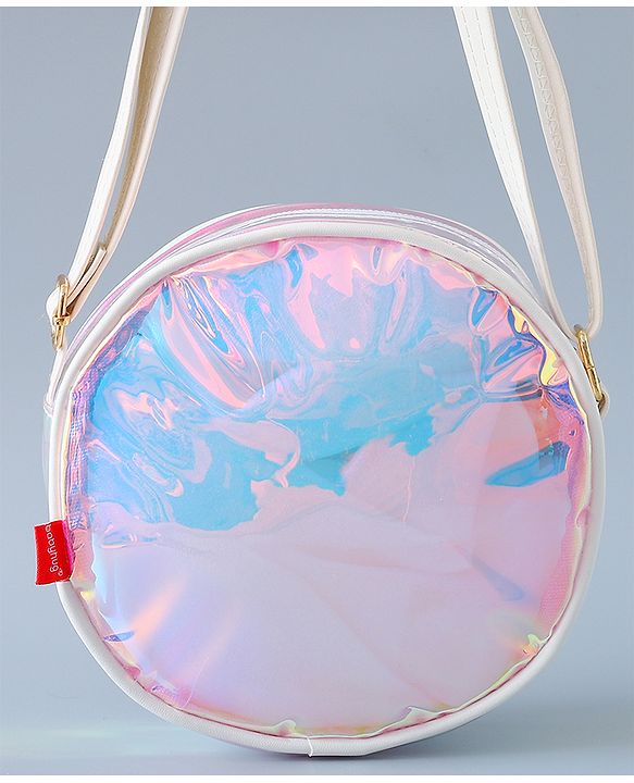 Babyhug Transparent Sling Bag Butterfly Applique - Silver