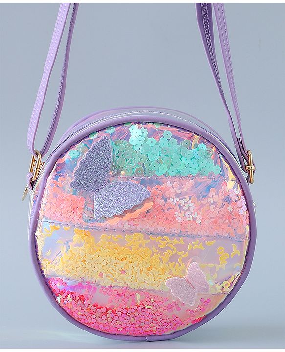 Babyhug Transparent Sling Bag Butterfly Applique - Pink