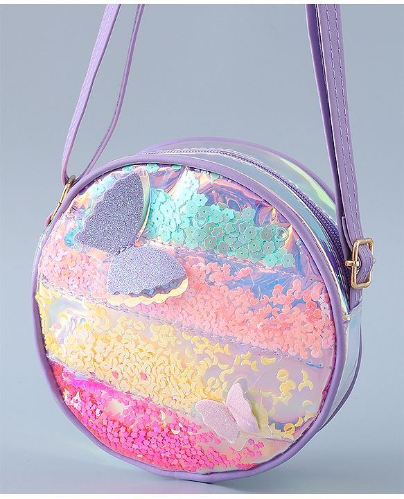 Babyhug Transparent Sling Bag Butterfly Applique - Pink