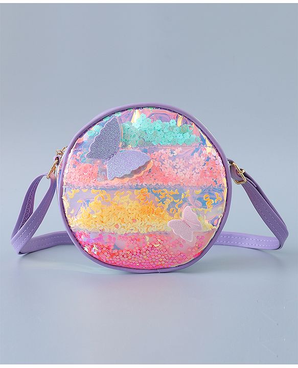 Babyhug Transparent Sling Bag Butterfly Applique - Pink
