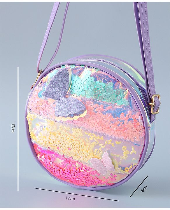 Babyhug Transparent Sling Bag Butterfly Applique - Pink
