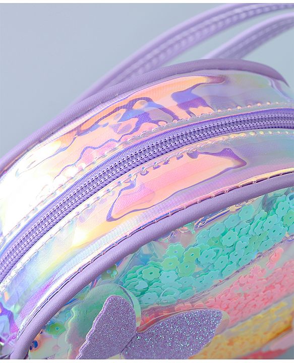 Babyhug Transparent Sling Bag Butterfly Applique - Pink