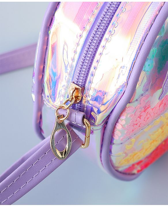 Babyhug Transparent Sling Bag Butterfly Applique - Pink