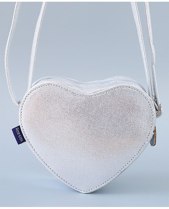 Pine Kids Heart Shape Sling Bag - Silver