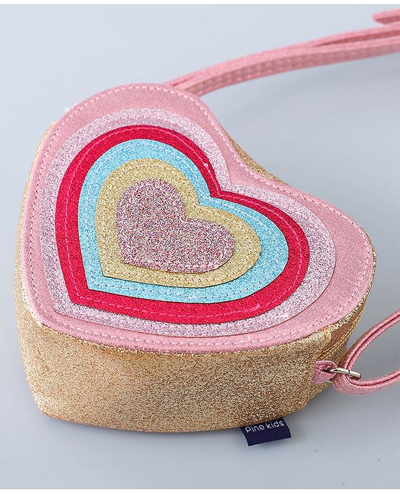Pine Kids Heart Shape Sling Bag - Pink