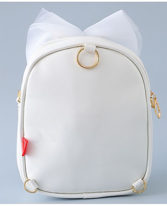Babyhug Fashion Backpack with Butterfly Applique - Silver