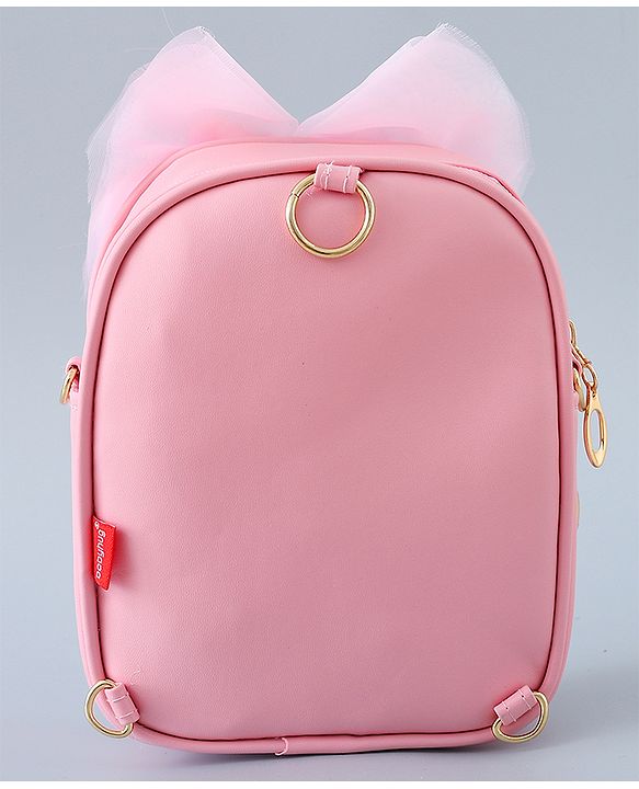 Babyhug Fashion Backpack with Butterfly Applique - Silver