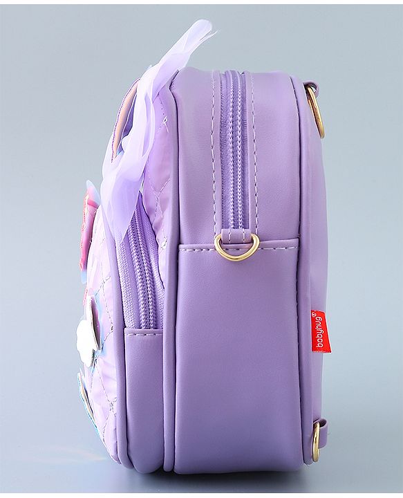 Babyhug Fashion Backpack with Butterfly Applique - Silver