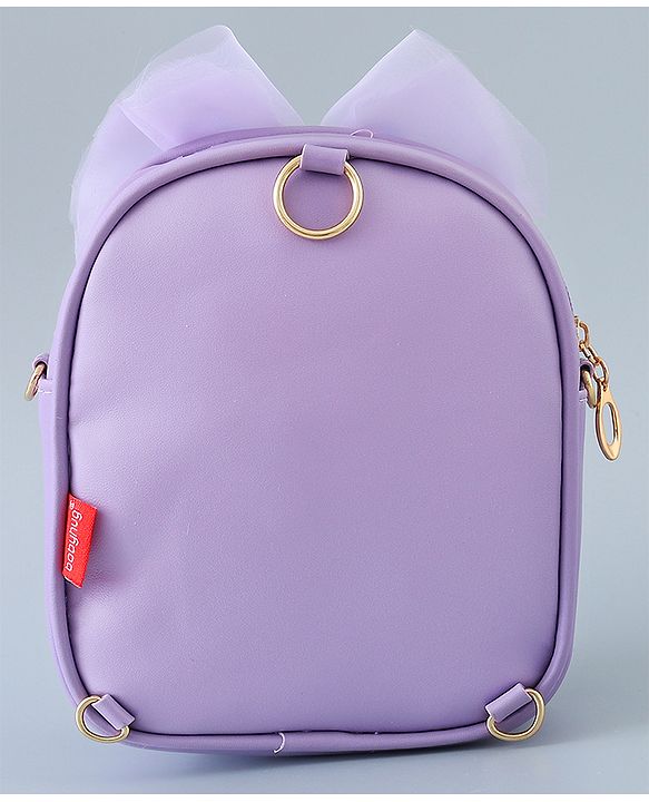 Babyhug Fashion Backpack with Butterfly Applique - Silver