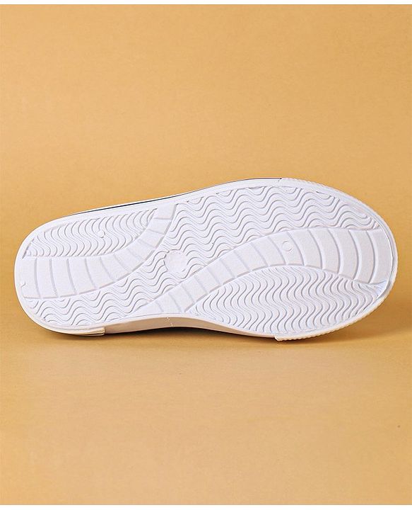 Cute Walk by Babyhug Slip On Casual Shoes With Bow Applique & Floral Print- Navy Blue (Sole Line May Very)