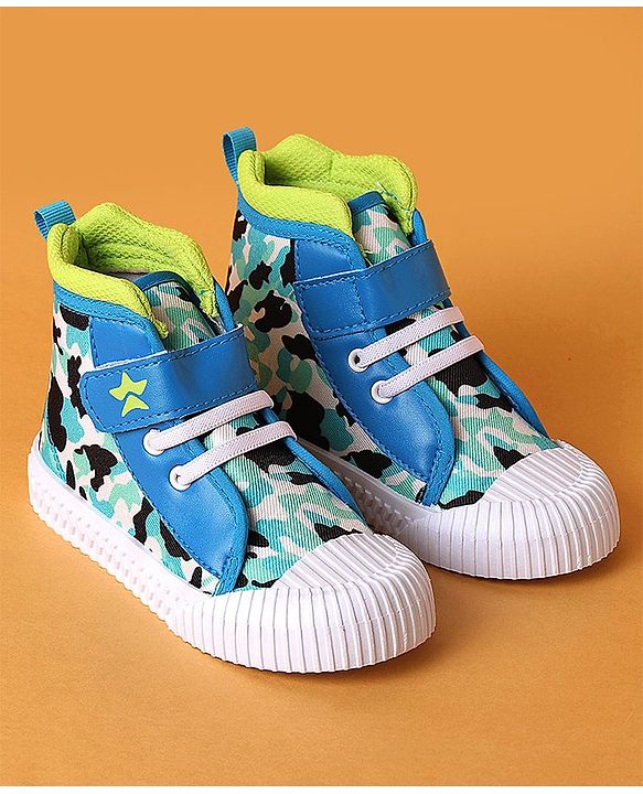 Cute Walk by Babyhug Casual Shoes with Velcro Closure Camouflage Print - Blue