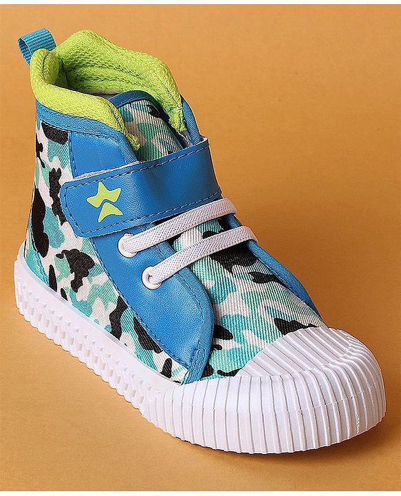 Cute Walk by Babyhug Casual Shoes with Velcro Closure Camouflage Print - Blue