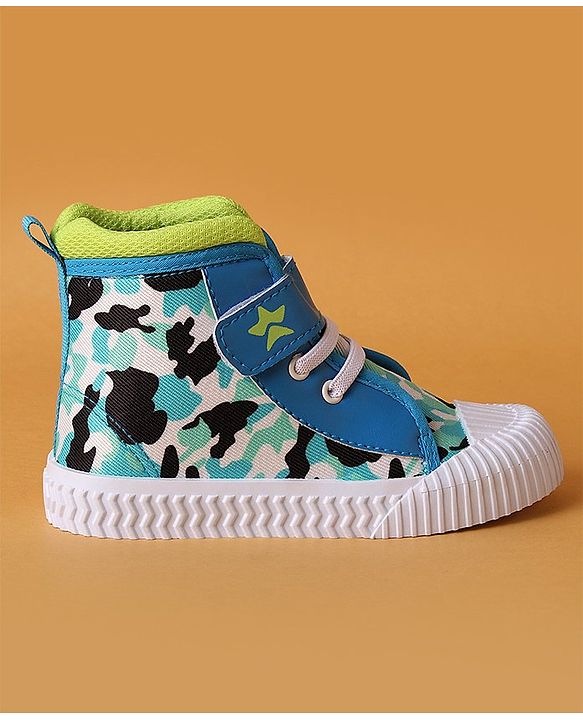 Cute Walk by Babyhug Casual Shoes with Velcro Closure Camouflage Print - Blue