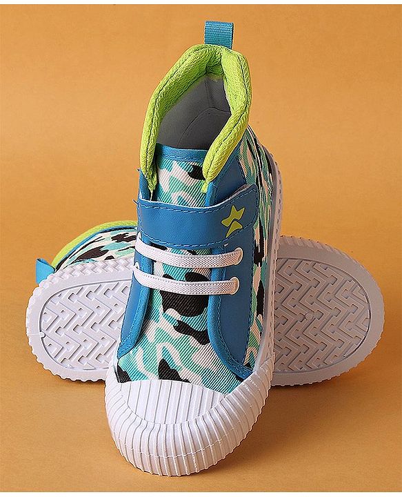 Cute Walk by Babyhug Casual Shoes with Velcro Closure Camouflage Print - Blue