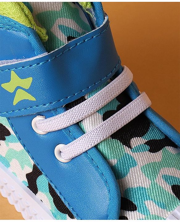 Cute Walk by Babyhug Casual Shoes with Velcro Closure Camouflage Print - Blue